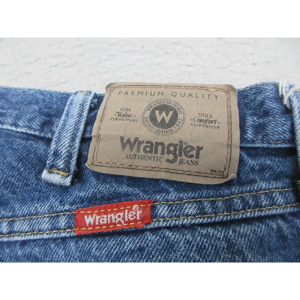 Wrangler Authentic Western Jeans Mens 36x30 Blue Medium Wash Regular Fit Denim